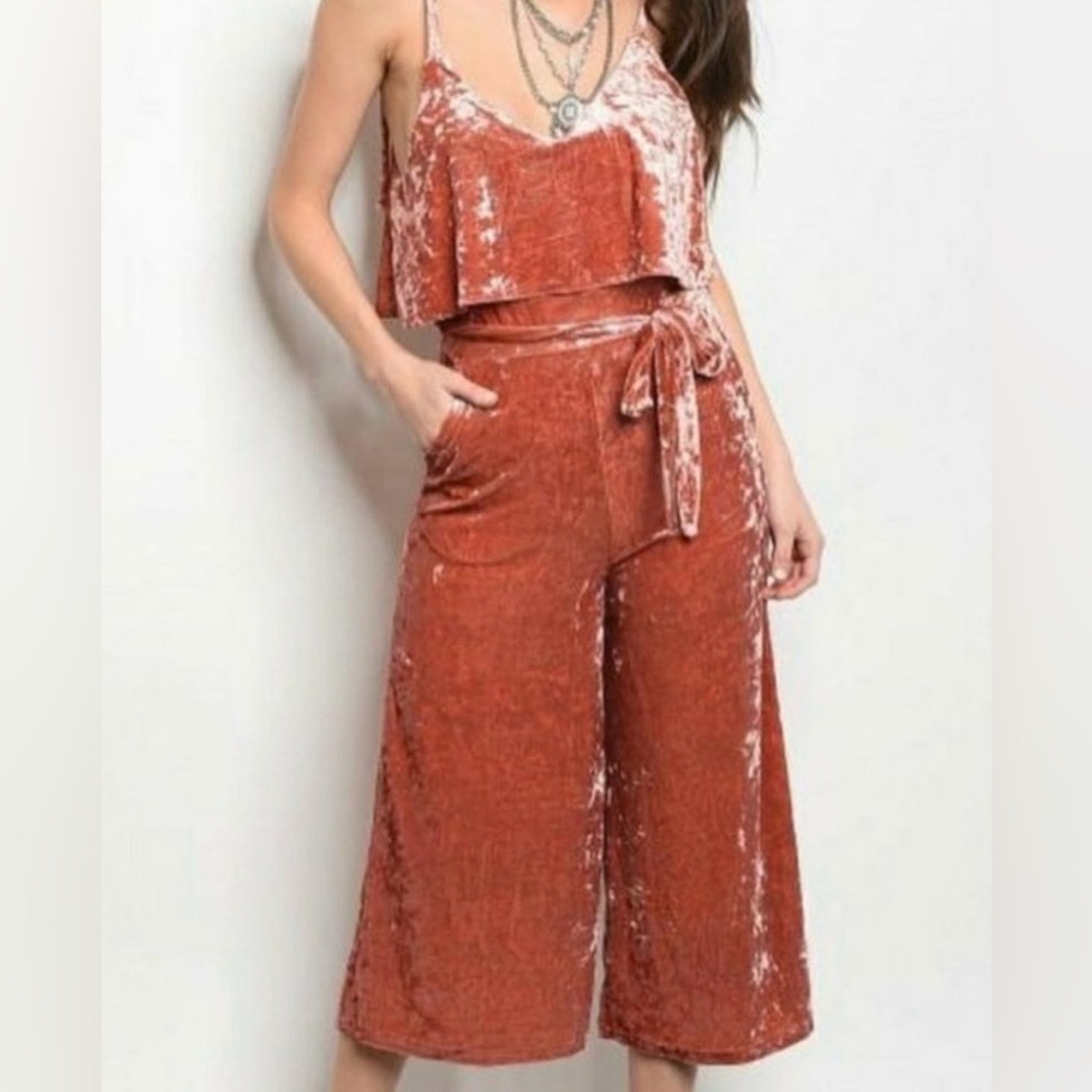 Velvet Pink Jumpsuits